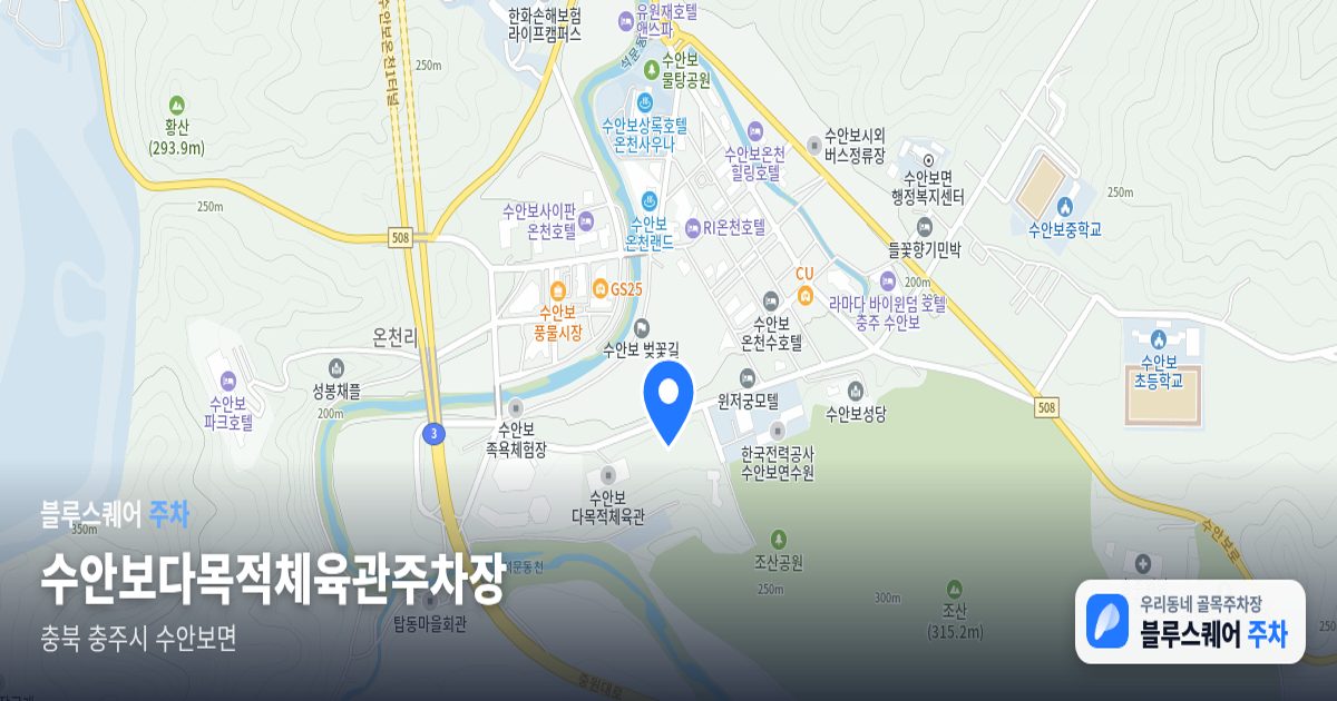 수안보다목적체육관주차장 위치 지도