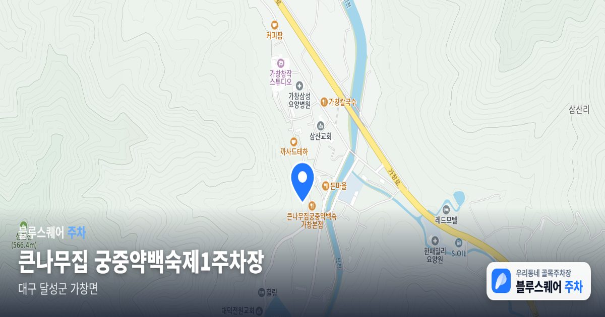 큰나무집 궁중약백숙제1주차장 위치 지도