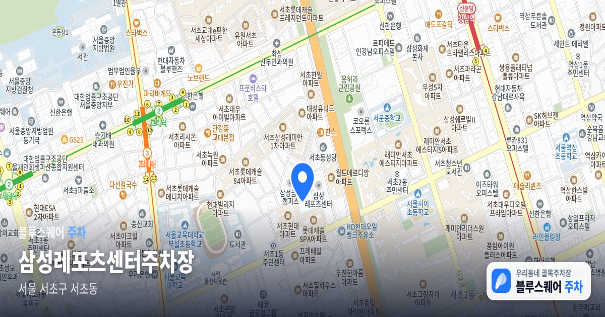 삼성레포츠센터주차장 위치 지도