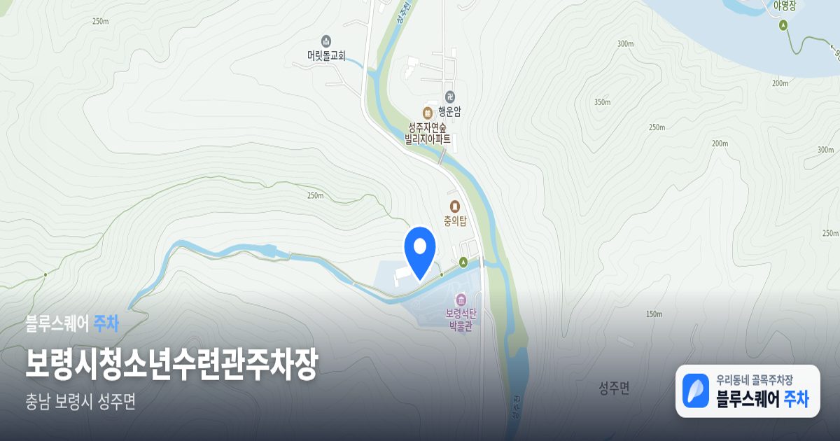 보령시청소년수련관주차장 위치 지도