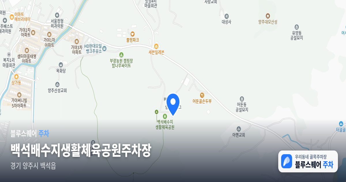 백석배수지생활체육공원주차장 위치 지도