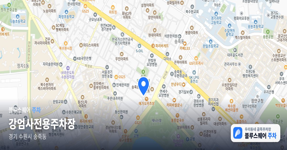 강엄사전용주차장 위치 지도