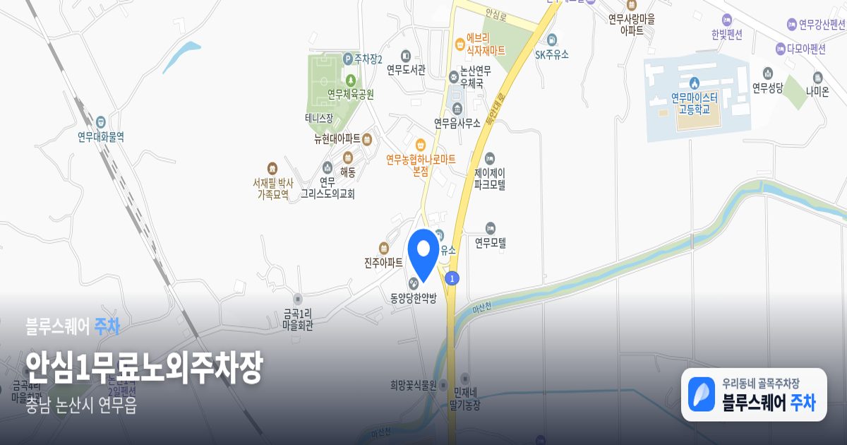 안심1무료노외주차장 위치 지도