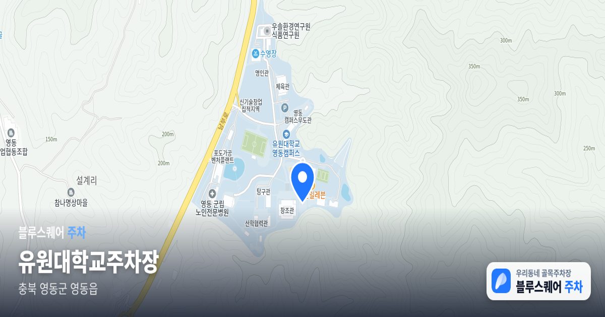 유원대학교주차장 위치 지도