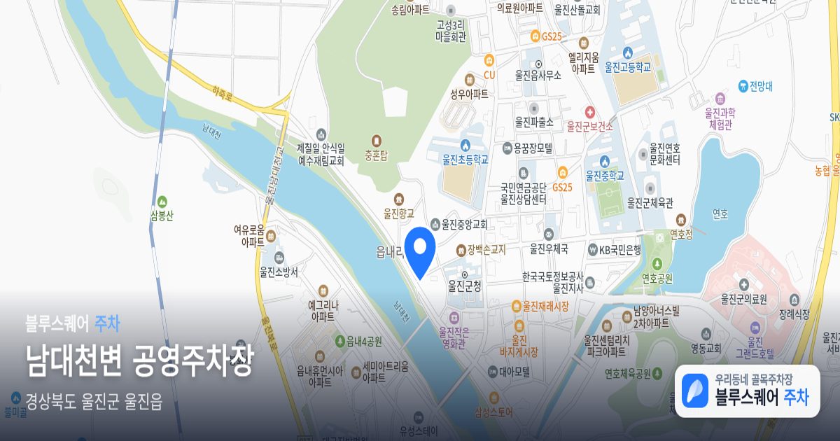 남대천변 공영주차장 위치 지도