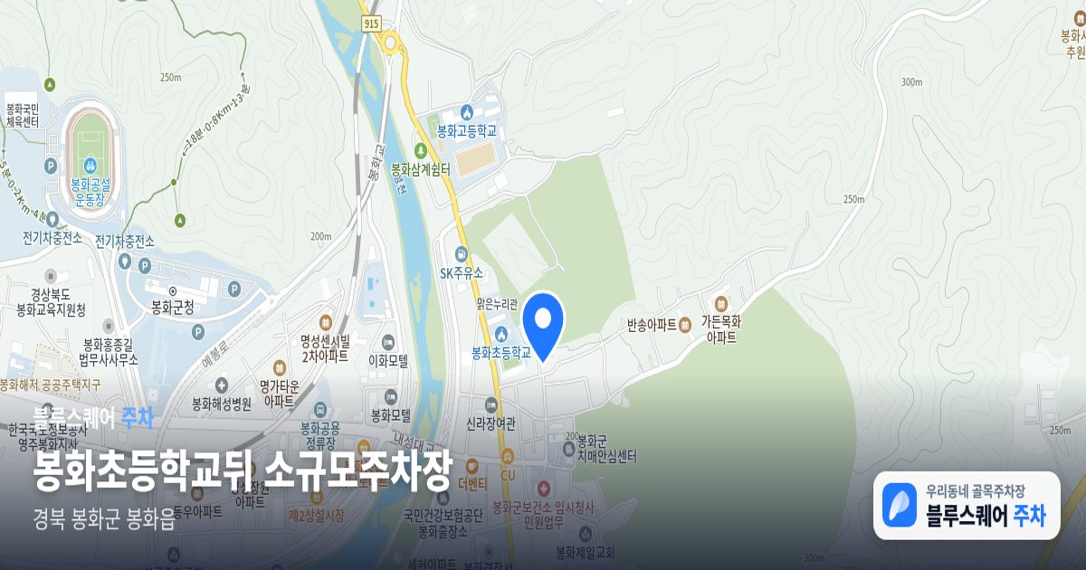 봉화초등학교뒤 소규모주차장 위치 지도