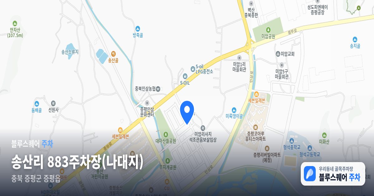송산리 883주차장(나대지) 위치 지도
