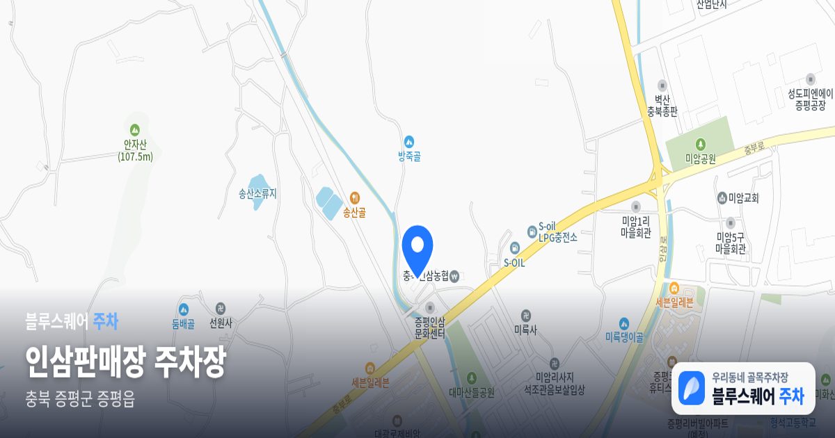 인삼판매장 주차장 위치 지도