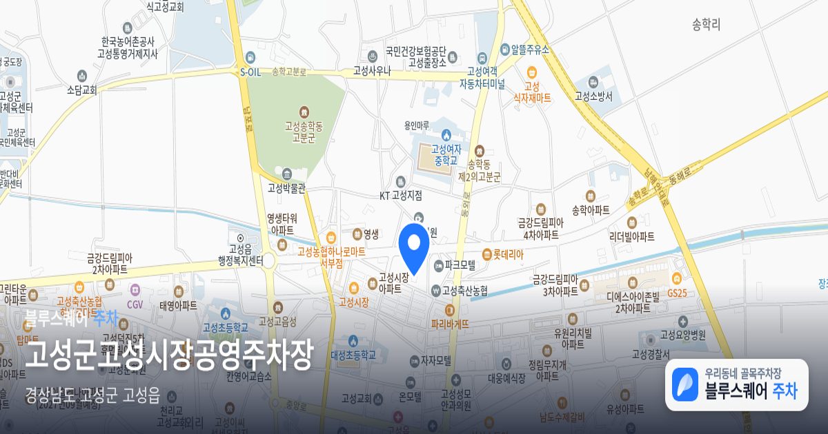 고성군고성시장공영주차장 위치 지도