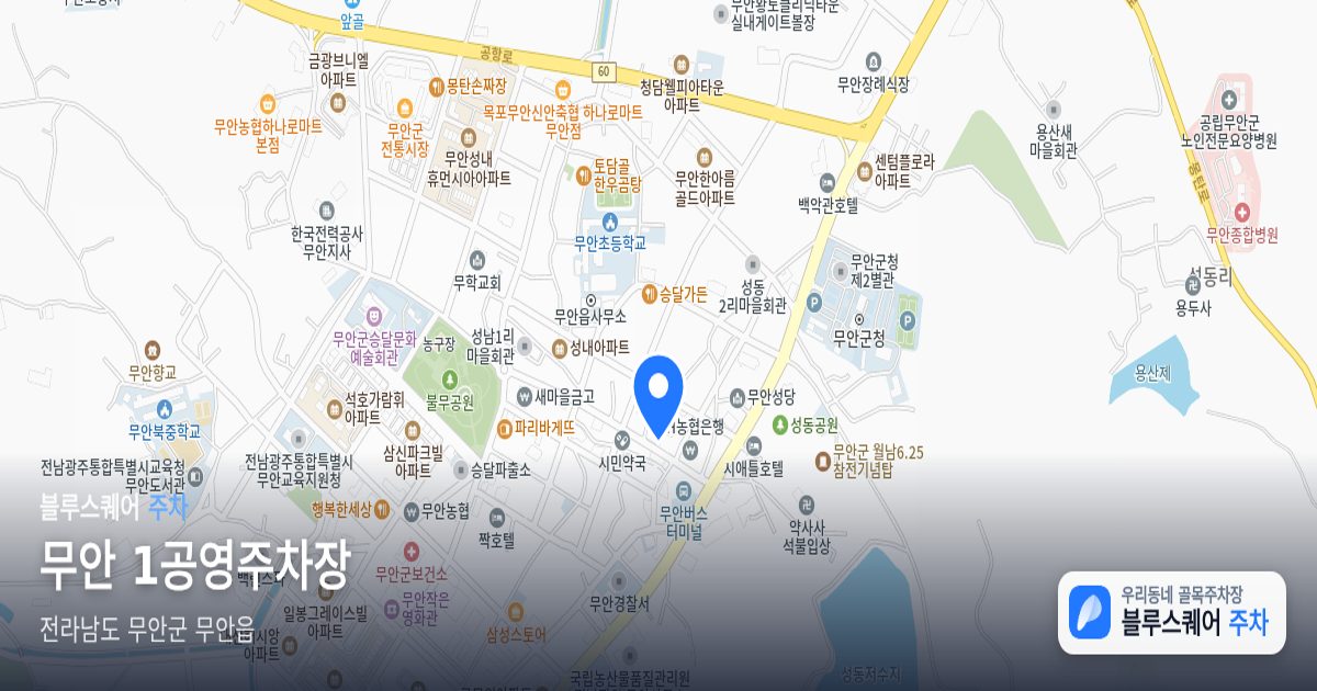 무안 1공영주차장 위치 지도