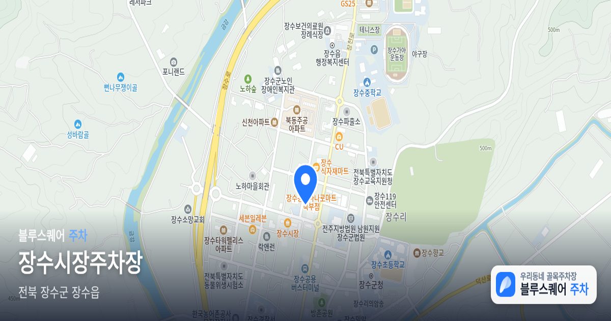 장수시장주차장 위치 지도