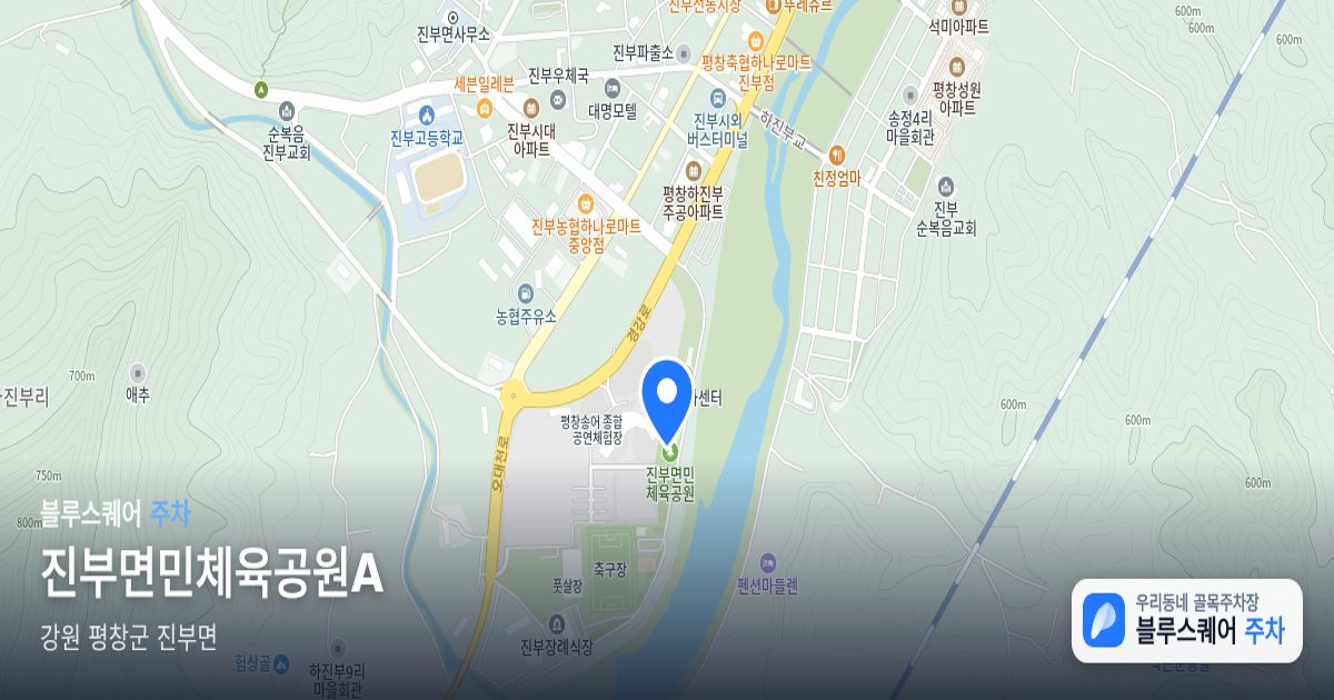 진부면민체육공원A 위치 지도