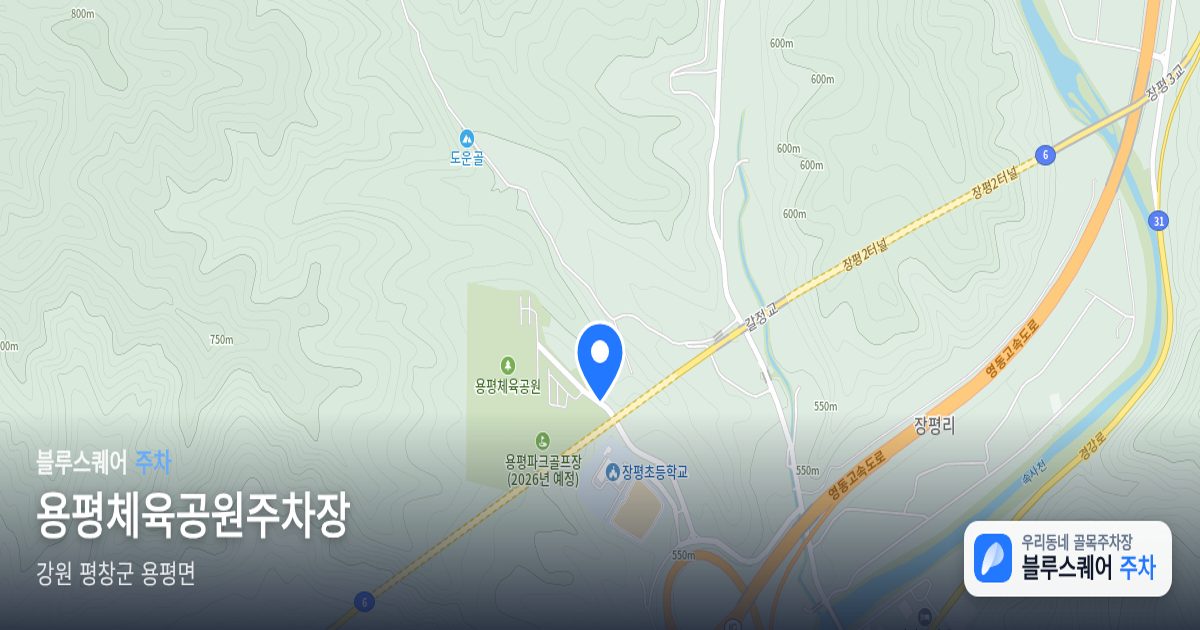 용평체육공원주차장 위치 지도