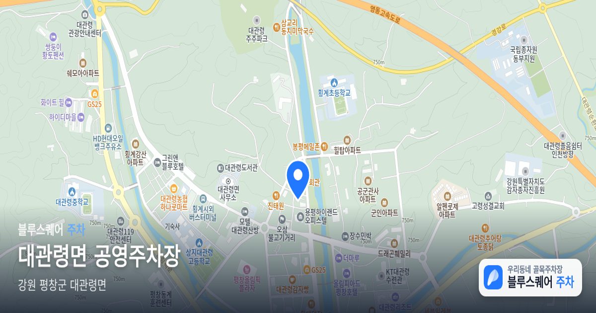 대관령면 공영주차장 위치 지도