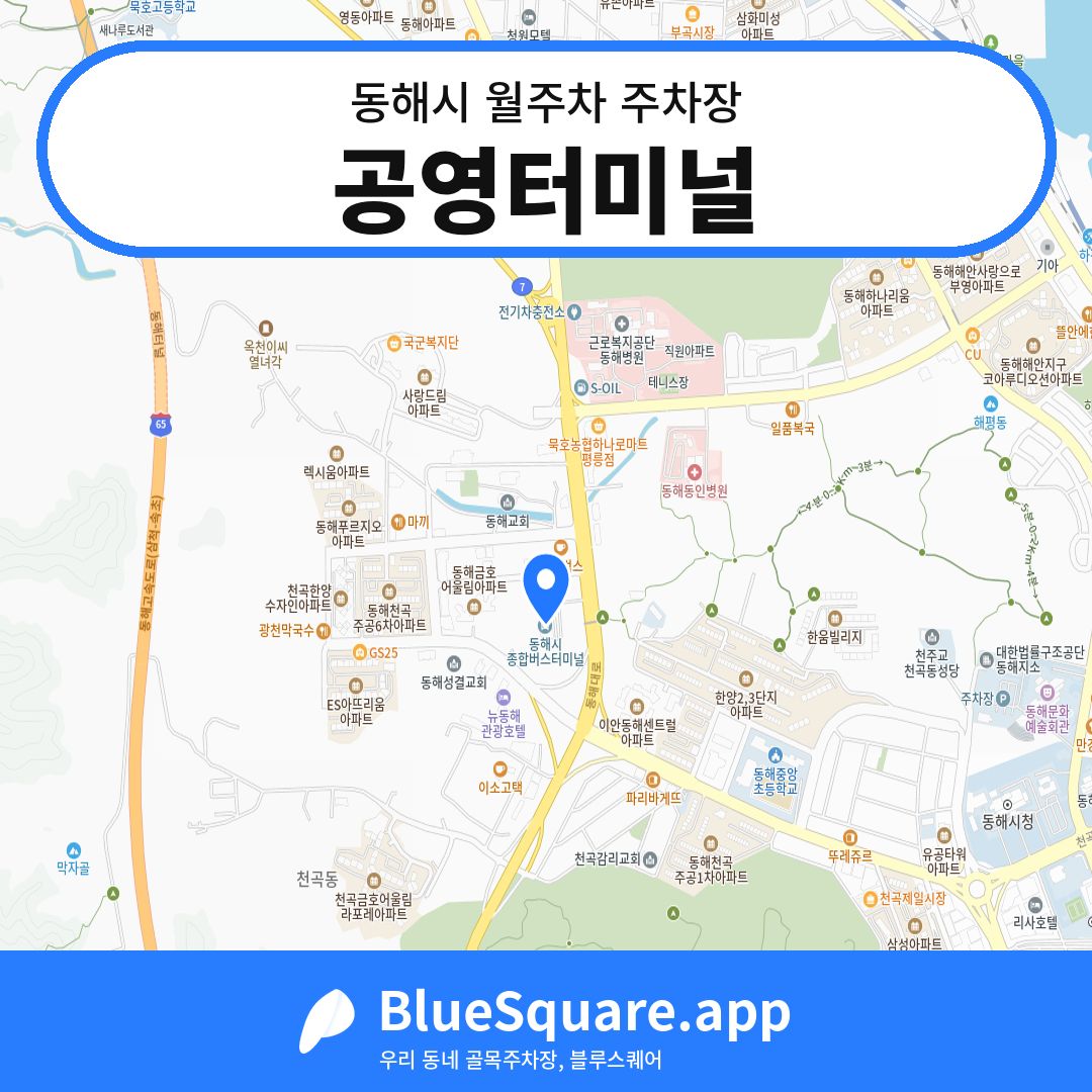 공영터미널 위치 지도 — 강원 동해시 | 블루스퀘어 주차