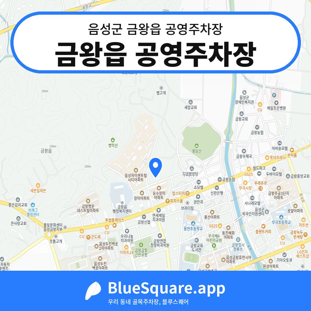 금왕읍 공영주차장 위치 지도 — 충북 음성군 금왕읍 | 블루스퀘어 주차