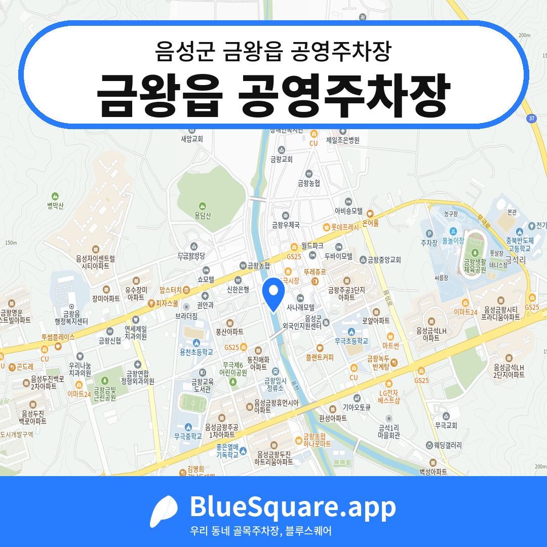 금왕읍 공영주차장 위치 지도 — 충북 음성군 금왕읍 | 블루스퀘어 주차