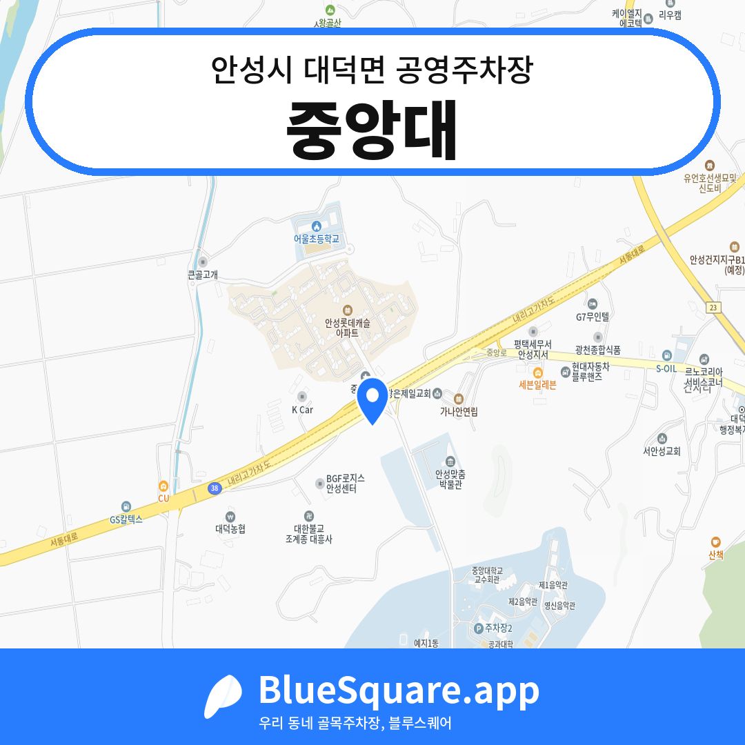 중앙대 위치 지도 — 경기 안성시 대덕면 | 블루스퀘어 주차