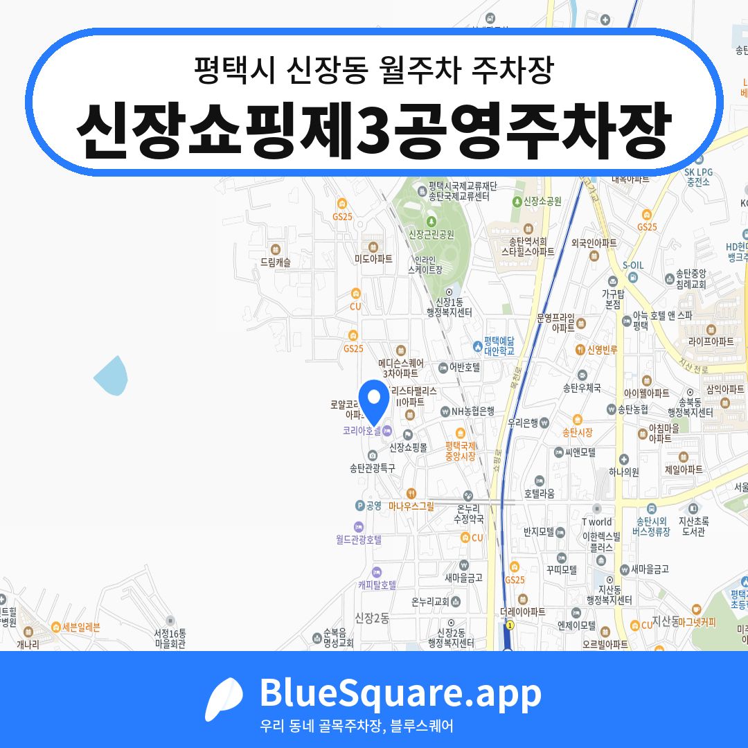 신장쇼핑제3공영주차장 위치 지도 — 경기 평택시 신장동 | 블루스퀘어 주차