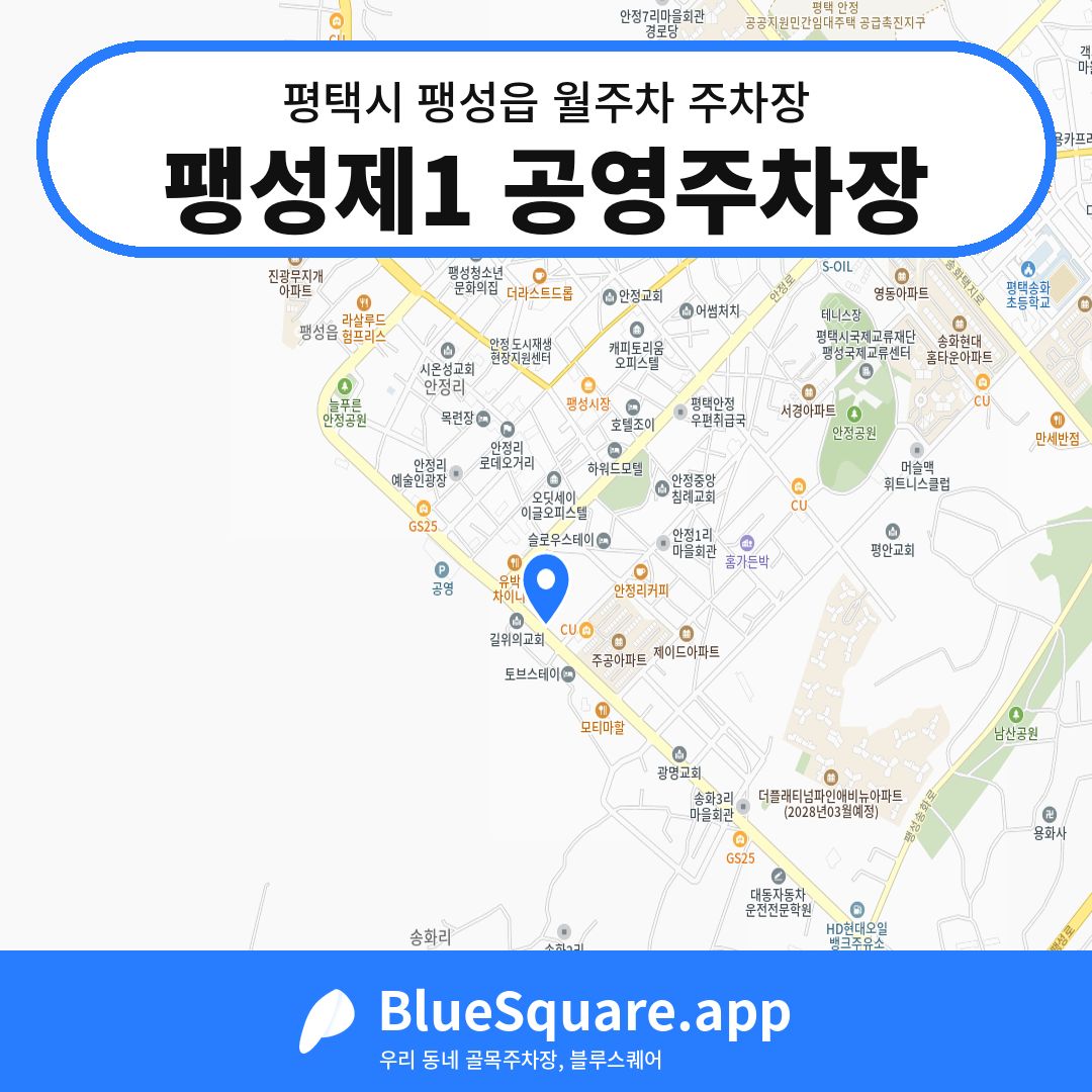 팽성제1 공영주차장 위치 지도 — 경기 평택시 팽성읍 | 블루스퀘어 주차