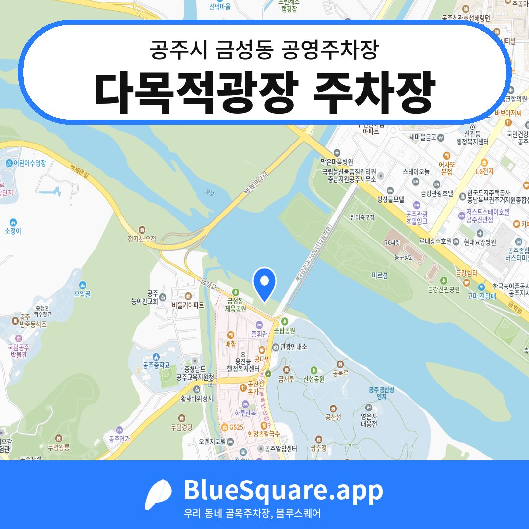 다목적광장 주차장 위치 지도 — 충남 공주시 금성동 | 블루스퀘어 주차