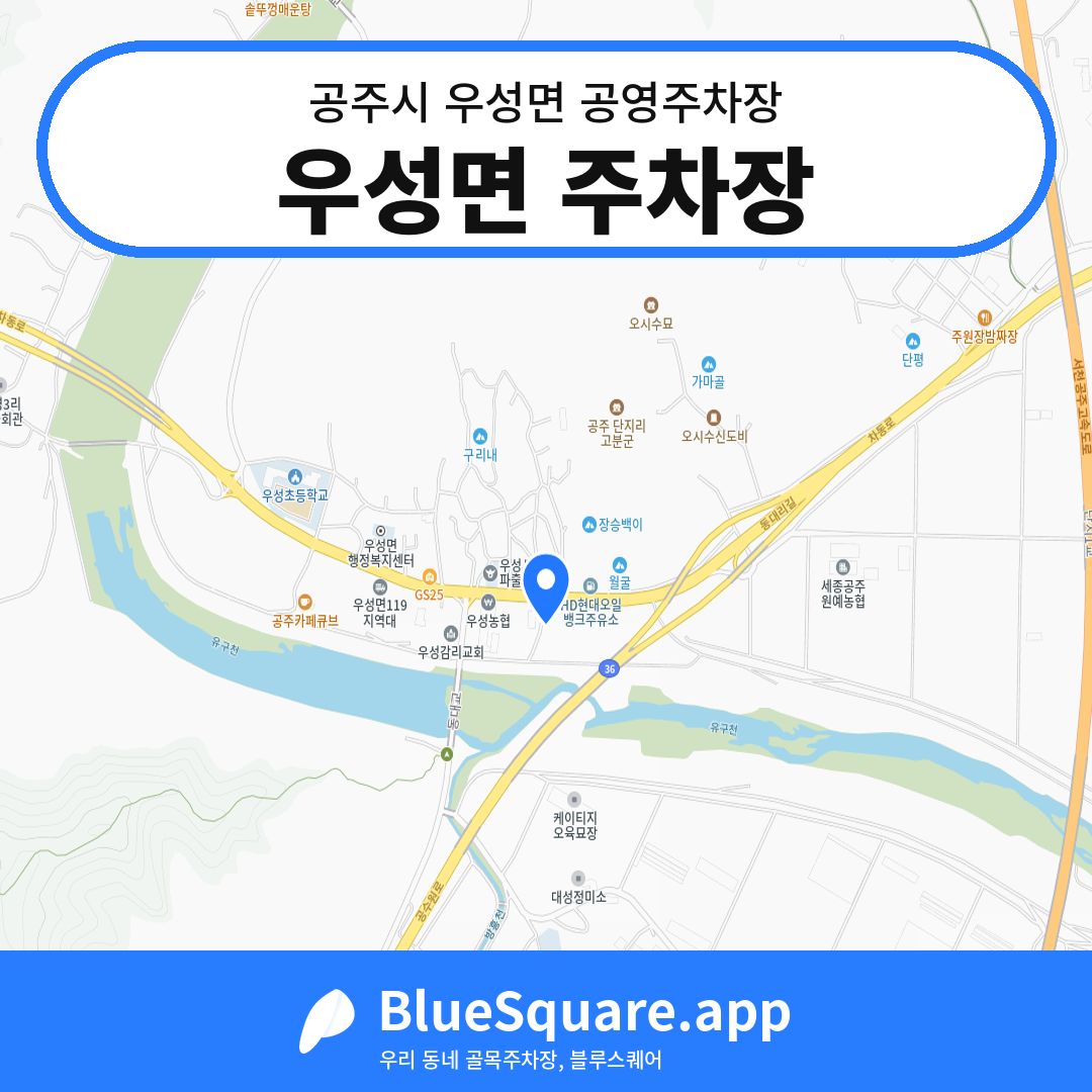 우성면 주차장 위치 지도 — 충남 공주시 우성면 | 블루스퀘어 주차