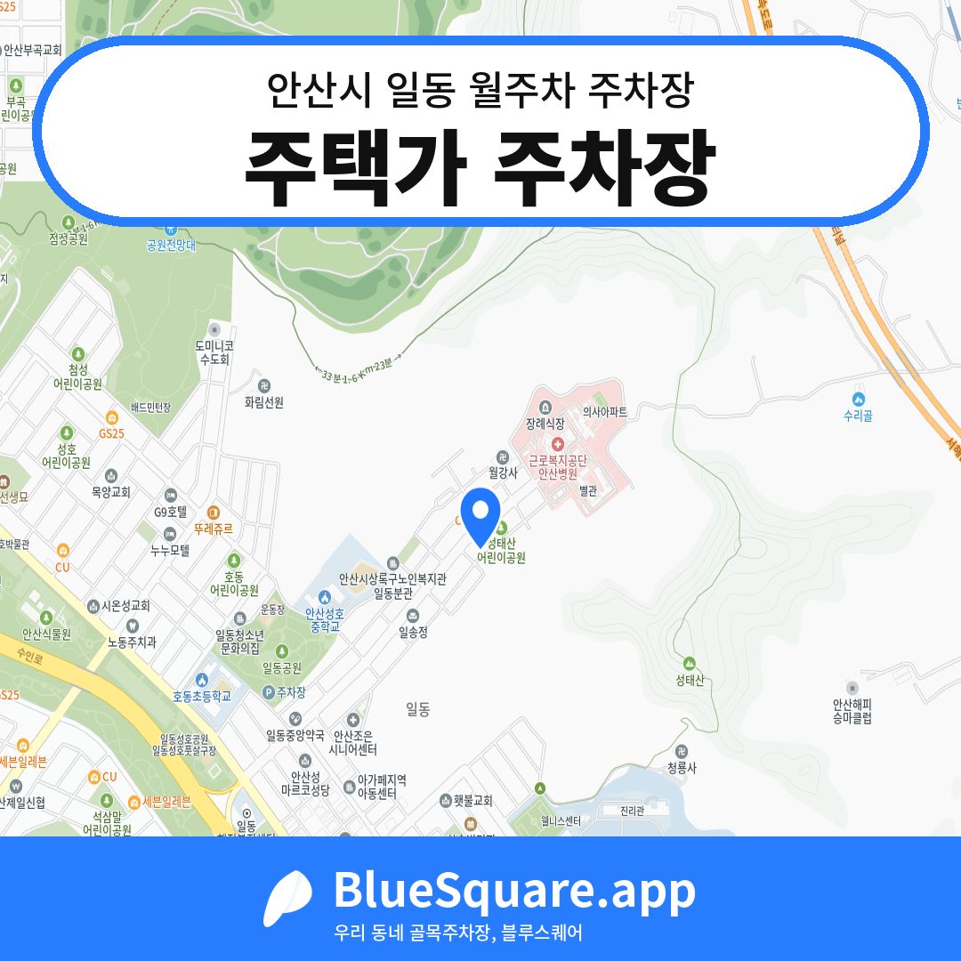 주택가 주차장 위치 지도 — 경기 안산시 일동 | 블루스퀘어 주차