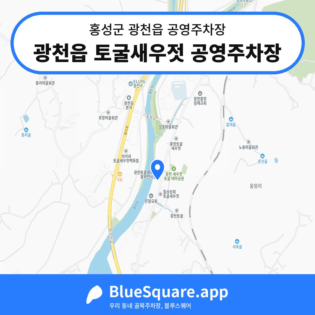 광천읍 토굴새우젓 공영주차장 위치 지도 — 충남 홍성군 광천읍 | 블루스퀘어 주차