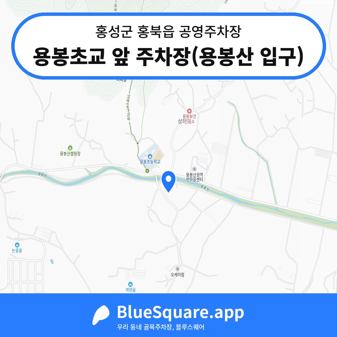 용봉초교 앞 주차장(용봉산 입구) 위치 지도 — 충남 홍성군 홍북읍 | 블루스퀘어 주차