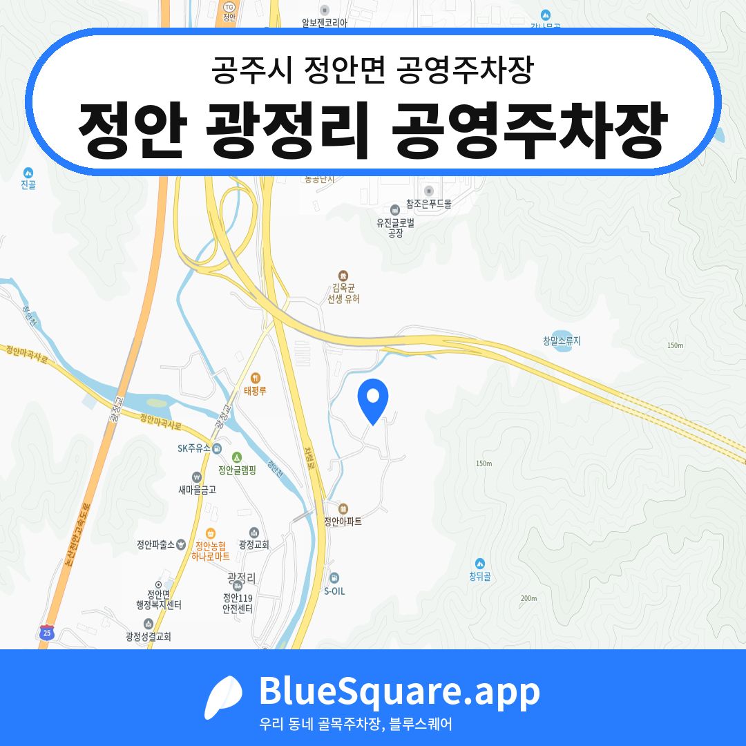 정안 광정리 공영주차장 위치 지도 — 충남 공주시 정안면 | 블루스퀘어 주차