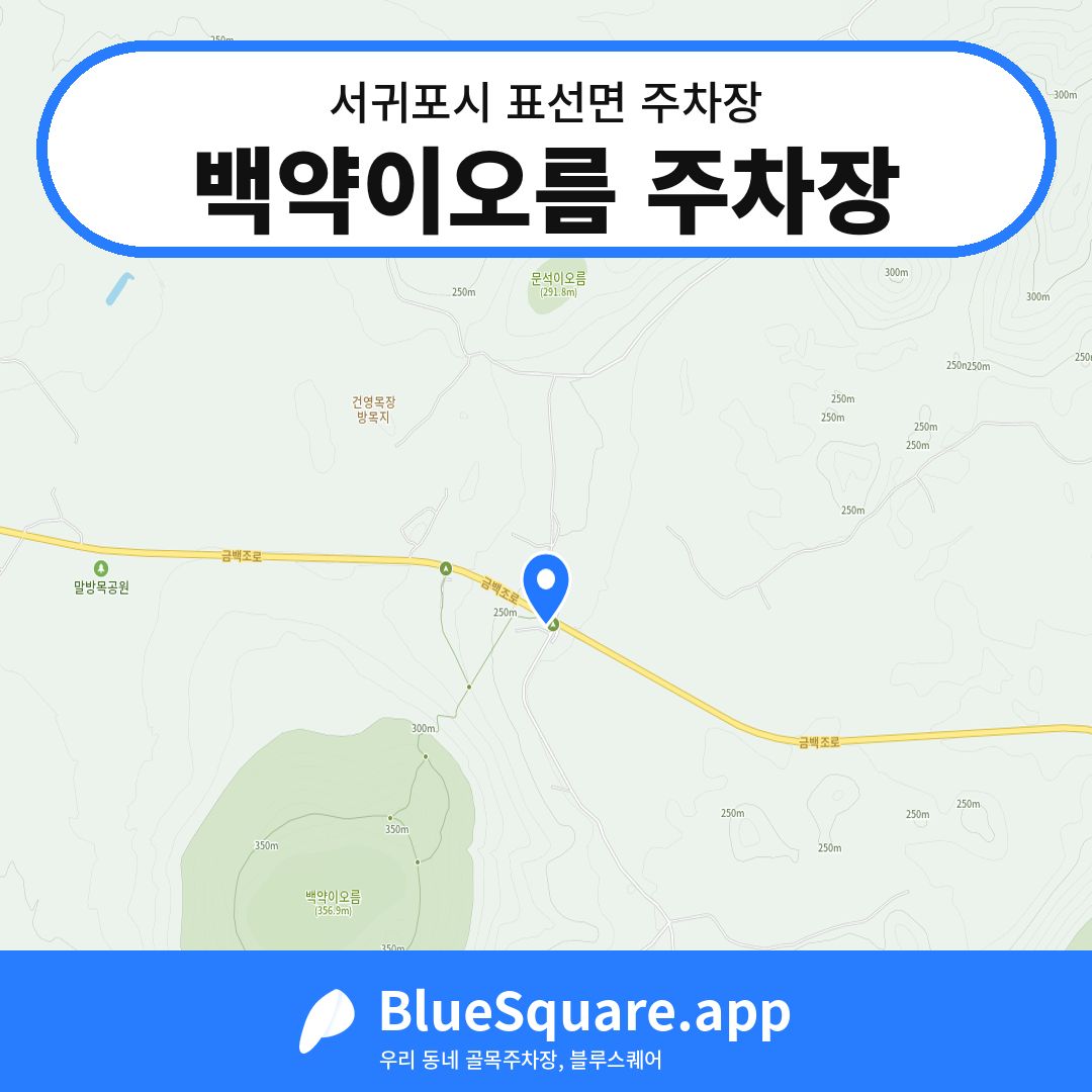 백약이오름 주차장 위치 지도 — 제주 서귀포시 표선면 | 블루스퀘어 주차
