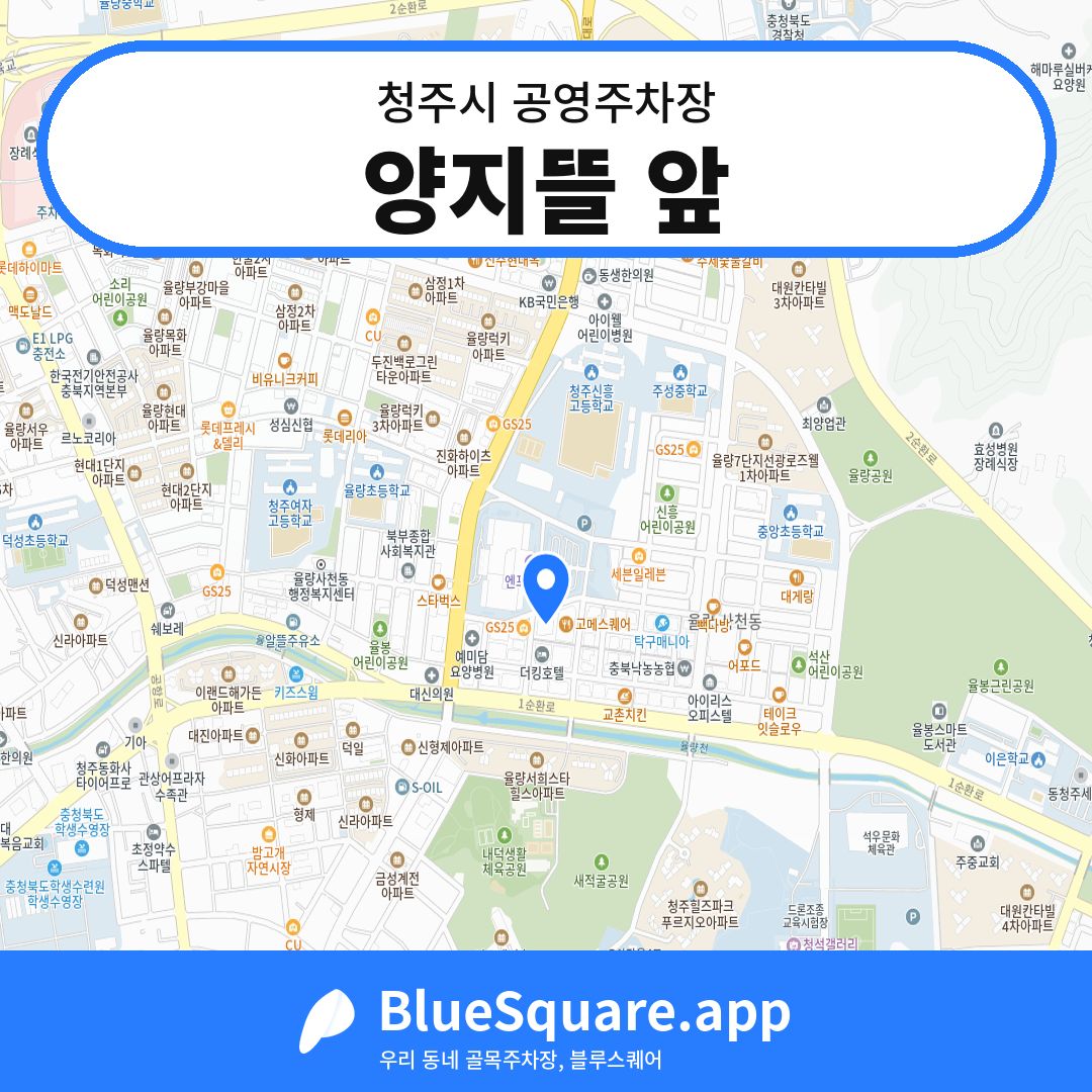 양지뜰 앞 위치 지도 — 충북 청주시 | 블루스퀘어 주차