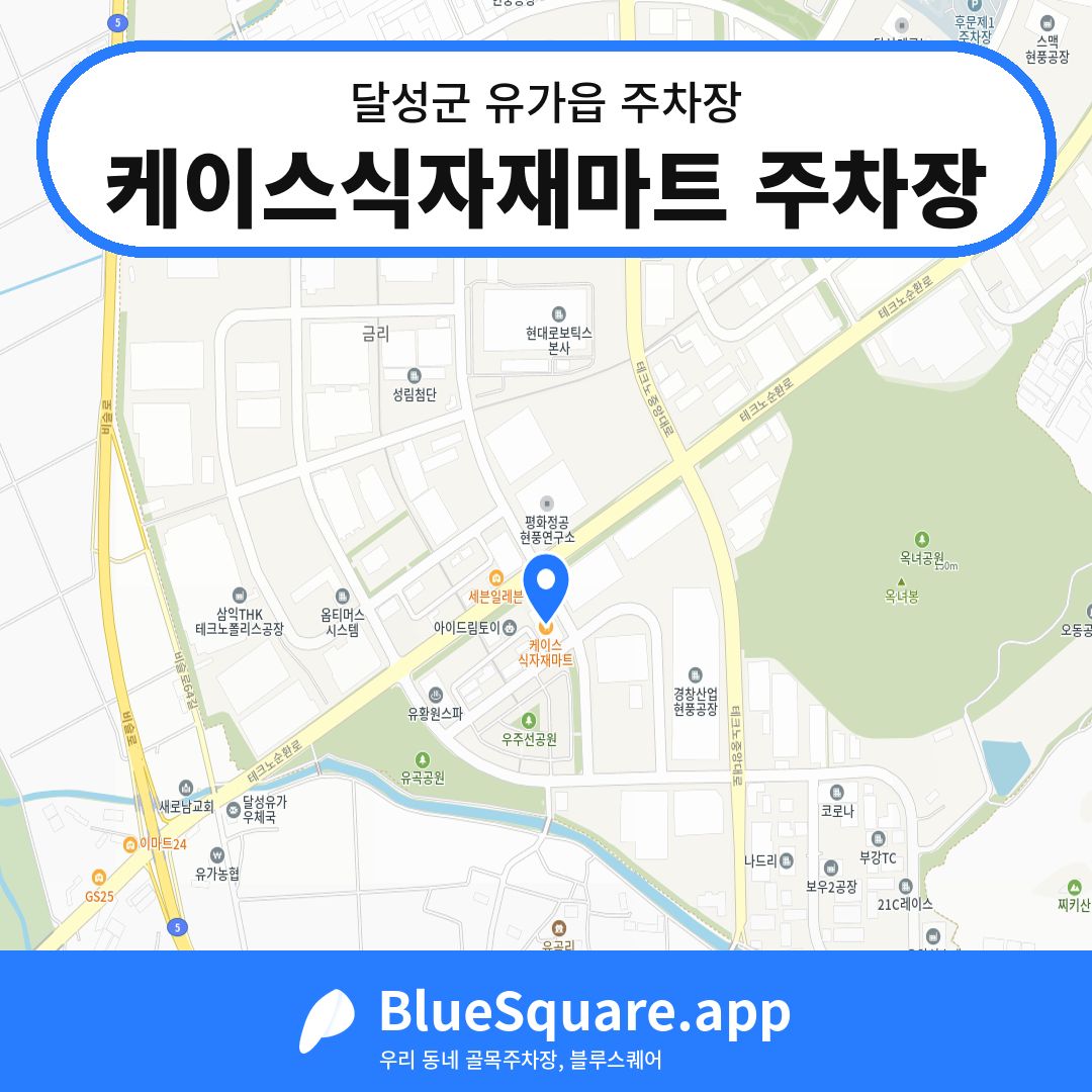 케이스식자재마트 주차장 위치 지도 — 대구 달성군 유가읍 | 블루스퀘어 주차
