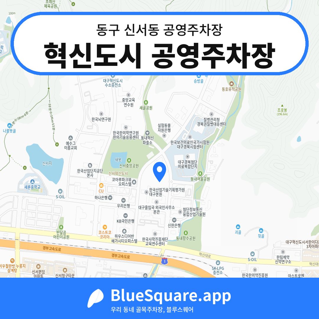 혁신도시 공영주차장 위치 지도 — 대구 동구 신서동 | 블루스퀘어 주차