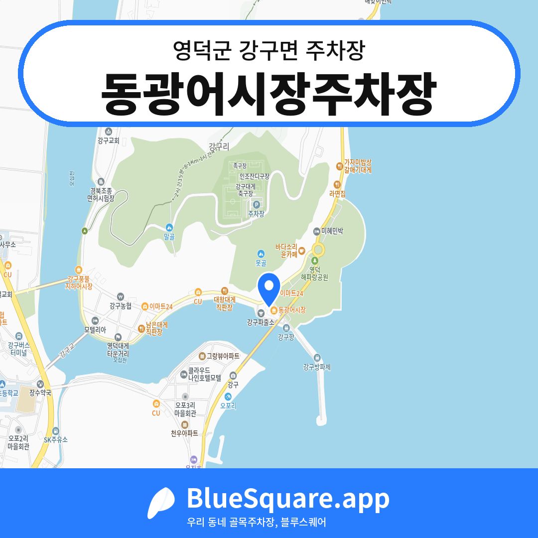 동광어시장주차장 위치 지도 — 경북 영덕군 강구면 | 블루스퀘어 주차