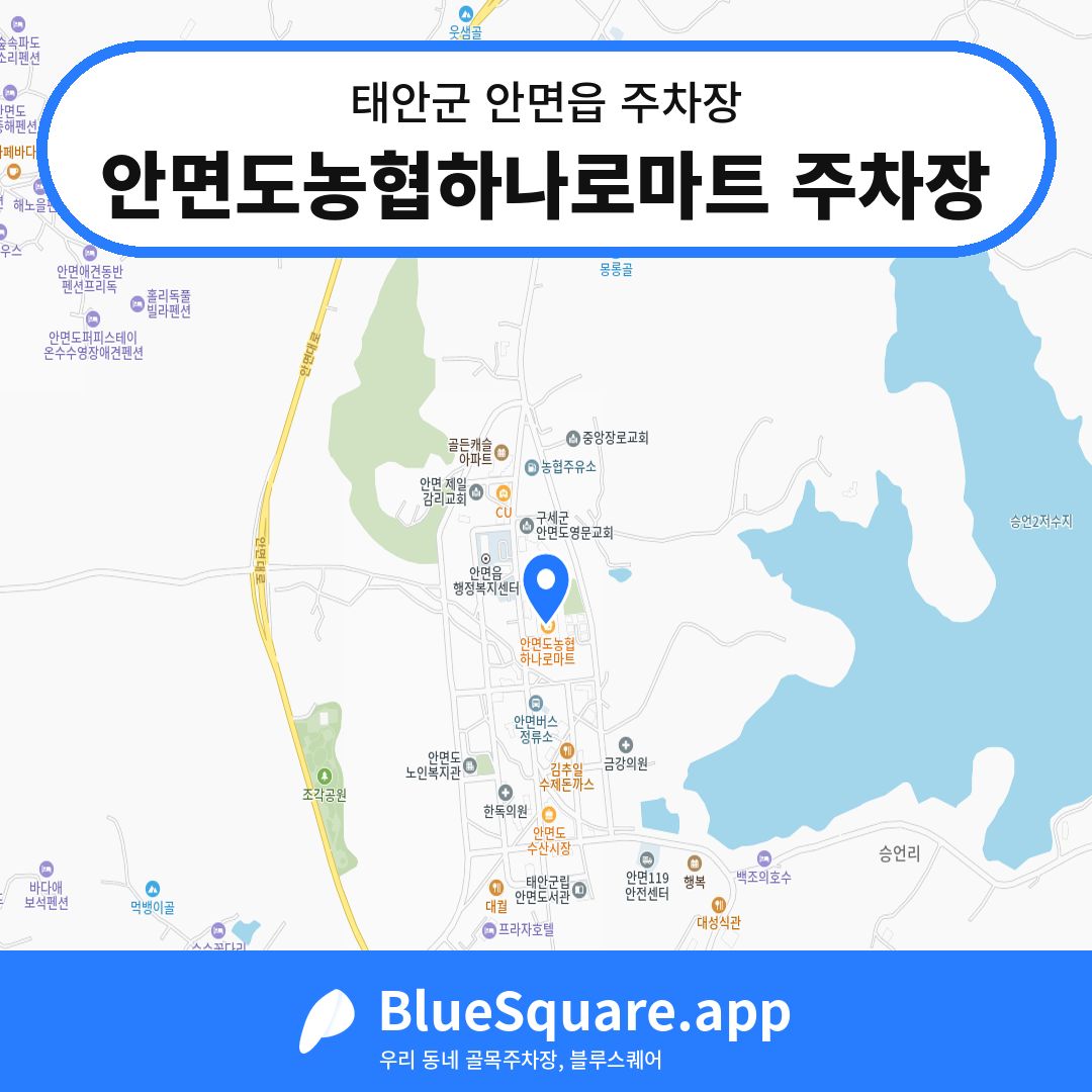 안면도농협하나로마트 주차장 위치 지도 — 충남 태안군 안면읍 | 블루스퀘어 주차