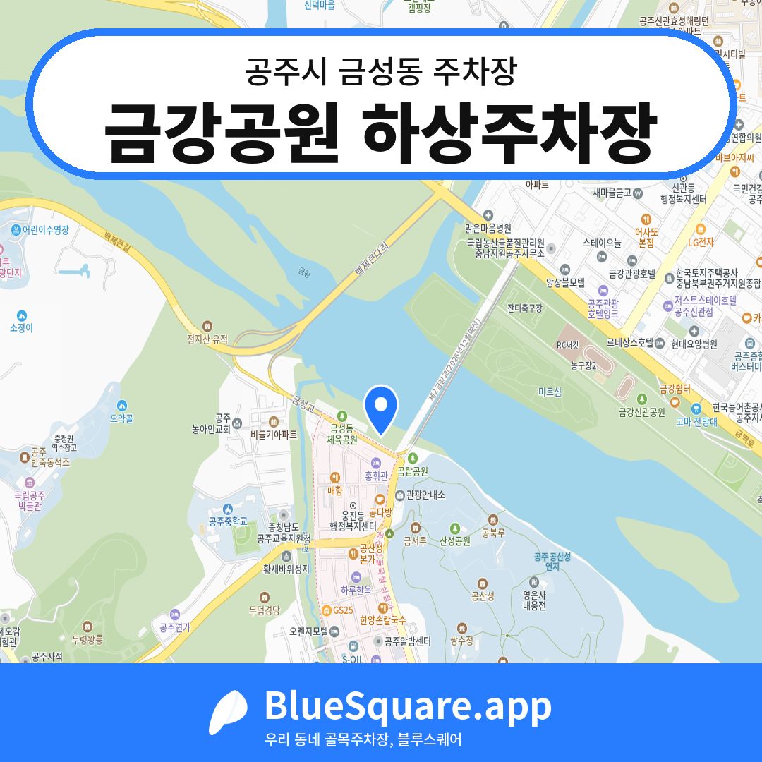 금강공원 하상주차장 위치 지도 — 충남 공주시 금성동 | 블루스퀘어 주차