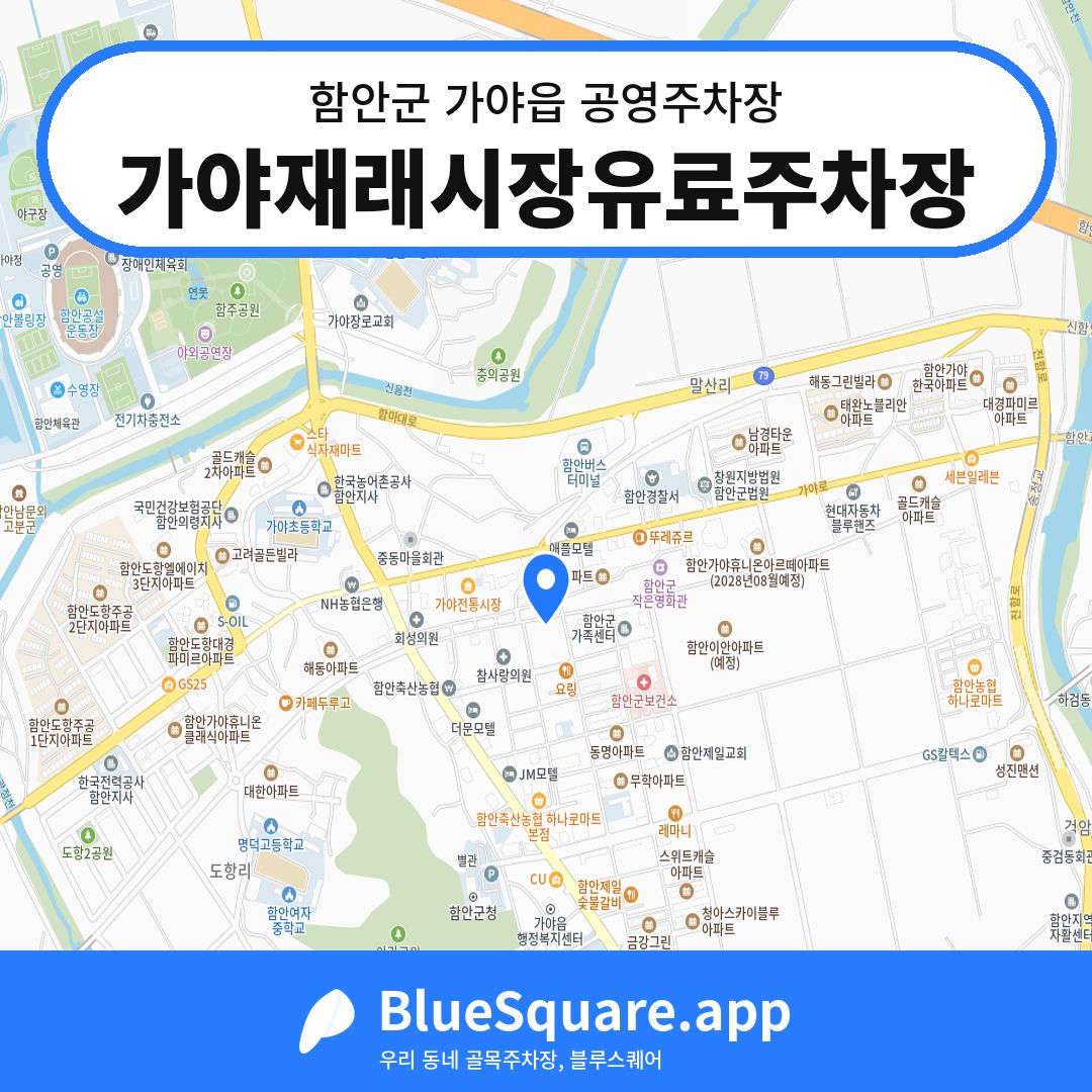 가야재래시장유료주차장 위치 지도 — 경남 함안군 가야읍 | 블루스퀘어 주차