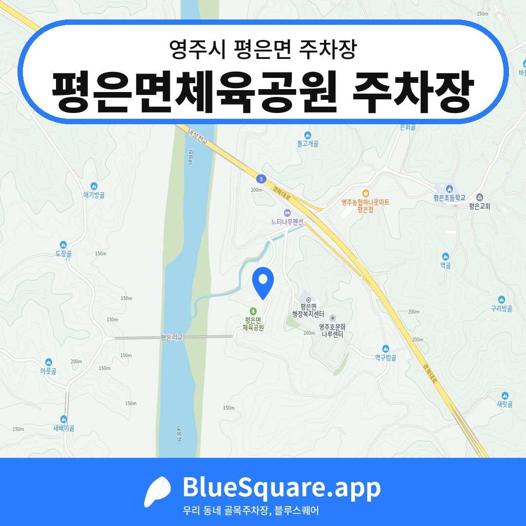 평은면체육공원 주차장 위치 지도 — 경북 영주시 평은면 | 블루스퀘어 주차