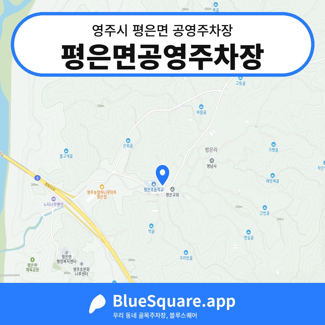 평은면공영주차장 위치 지도 — 경북 영주시 평은면 | 블루스퀘어 주차