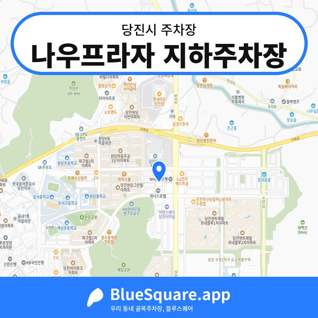 나우프라자 지하주차장 위치 지도 — 충남 당진시 | 블루스퀘어 주차