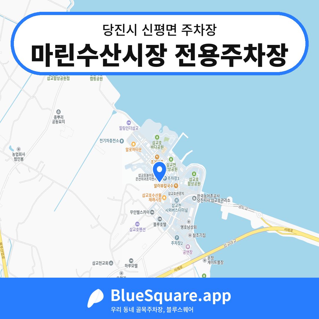 마린수산시장 전용주차장 위치 지도 — 충남 당진시 신평면 | 블루스퀘어 주차