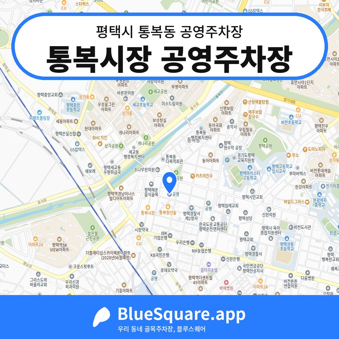 통복시장 공영주차장 위치 지도 — 경기 평택시 통복동 | 블루스퀘어 주차
