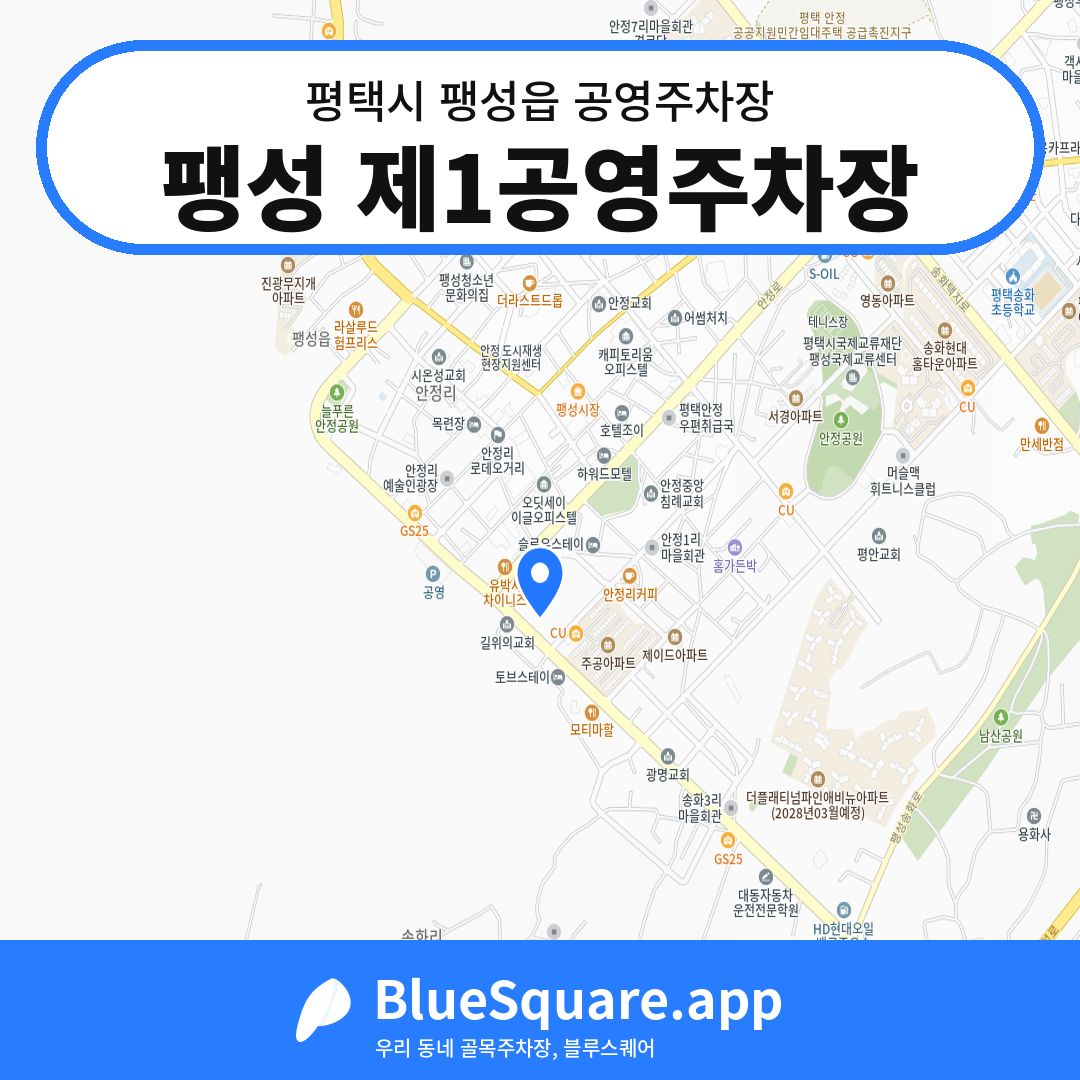 팽성 제1공영주차장 위치 지도 — 경기 평택시 팽성읍 | 블루스퀘어 주차