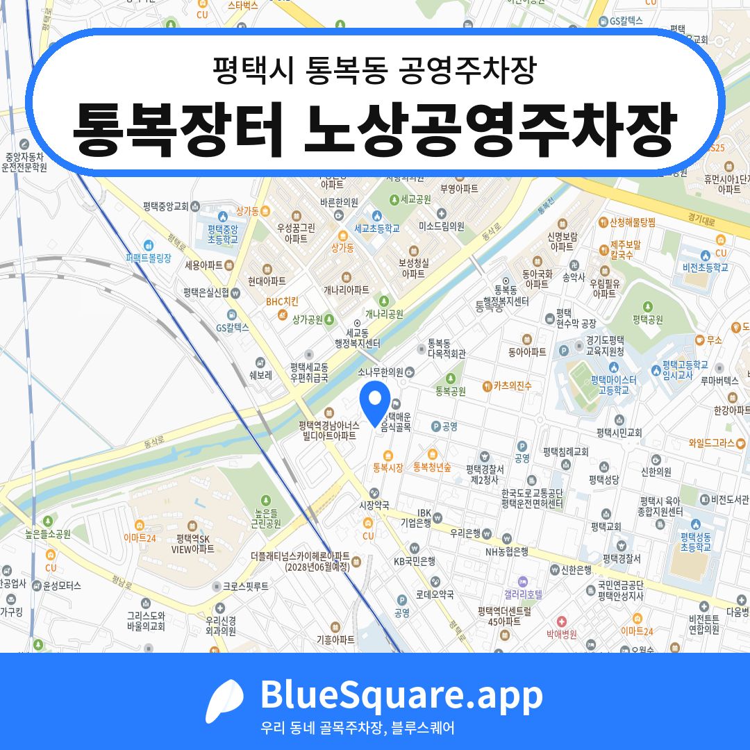 통복장터 노상공영주차장 위치 지도 — 경기 평택시 통복동 | 블루스퀘어 주차