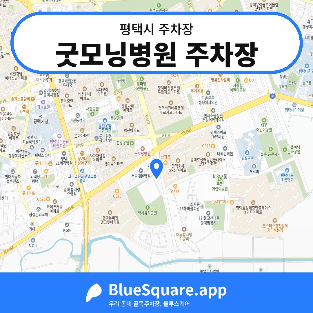 굿모닝병원 주차장 위치 지도 — 경기 평택시 | 블루스퀘어 주차