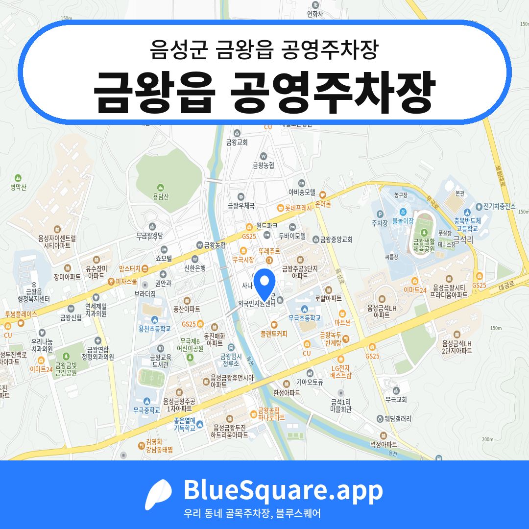 금왕읍 공영주차장 위치 지도 — 충북 음성군 금왕읍 | 블루스퀘어 주차