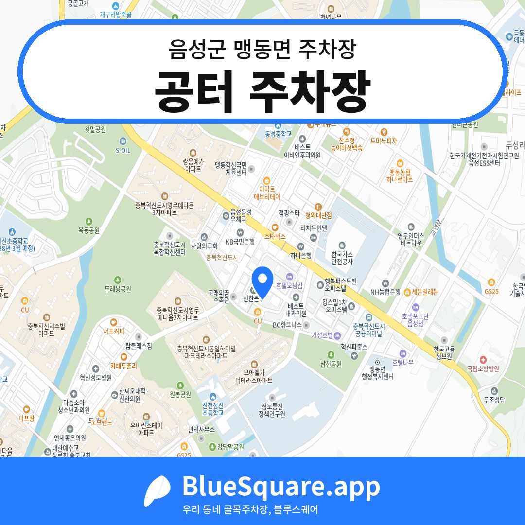 공터 주차장 위치 지도 — 충북 음성군 맹동면 | 블루스퀘어 주차