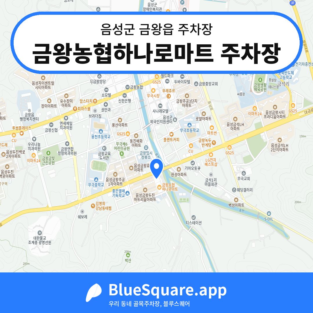 금왕농협하나로마트 주차장 위치 지도 — 충북 음성군 금왕읍 | 블루스퀘어 주차