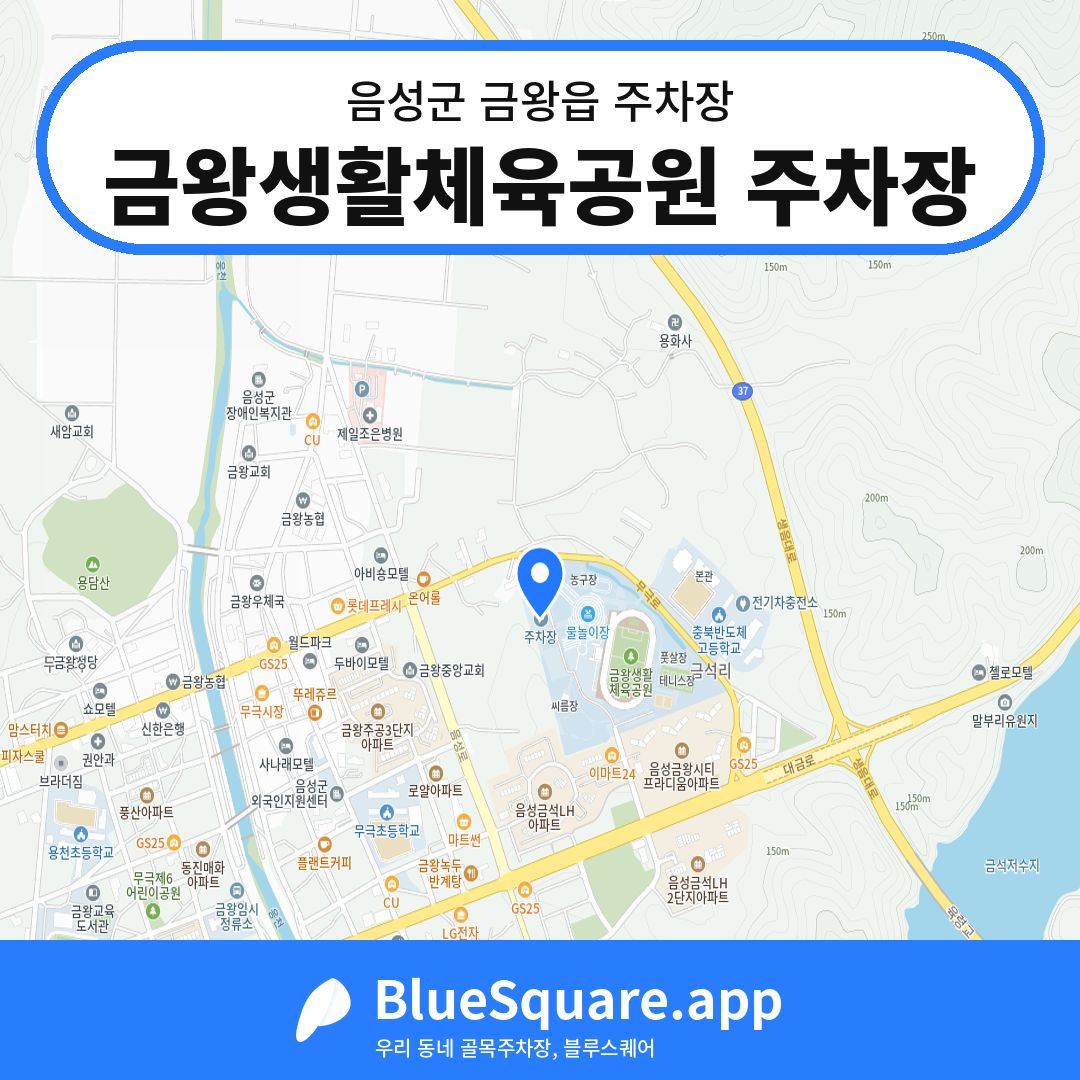 금왕생활체육공원 주차장 위치 지도 — 충북 음성군 금왕읍 | 블루스퀘어 주차